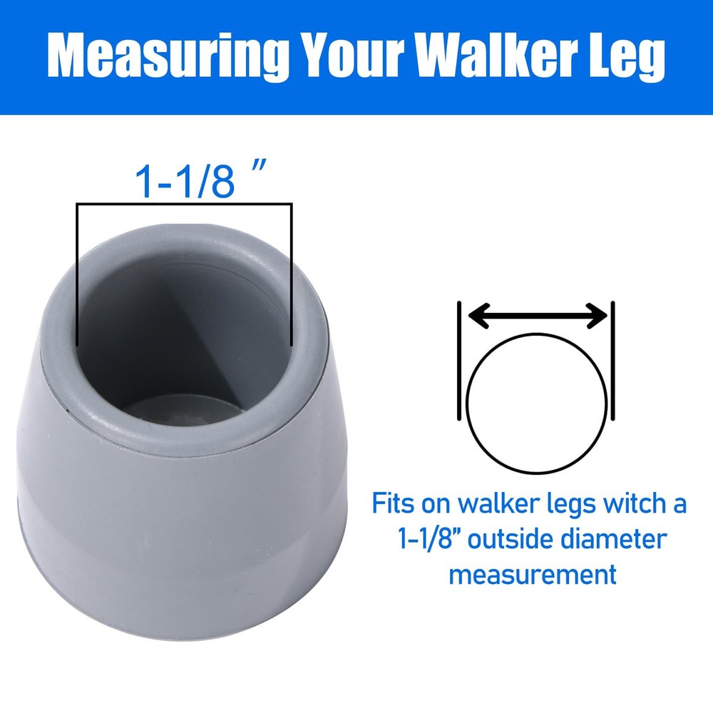 4 Pack Walker Tips 1 1/8 inch Universal Walker Accessories Replacement Rubber...