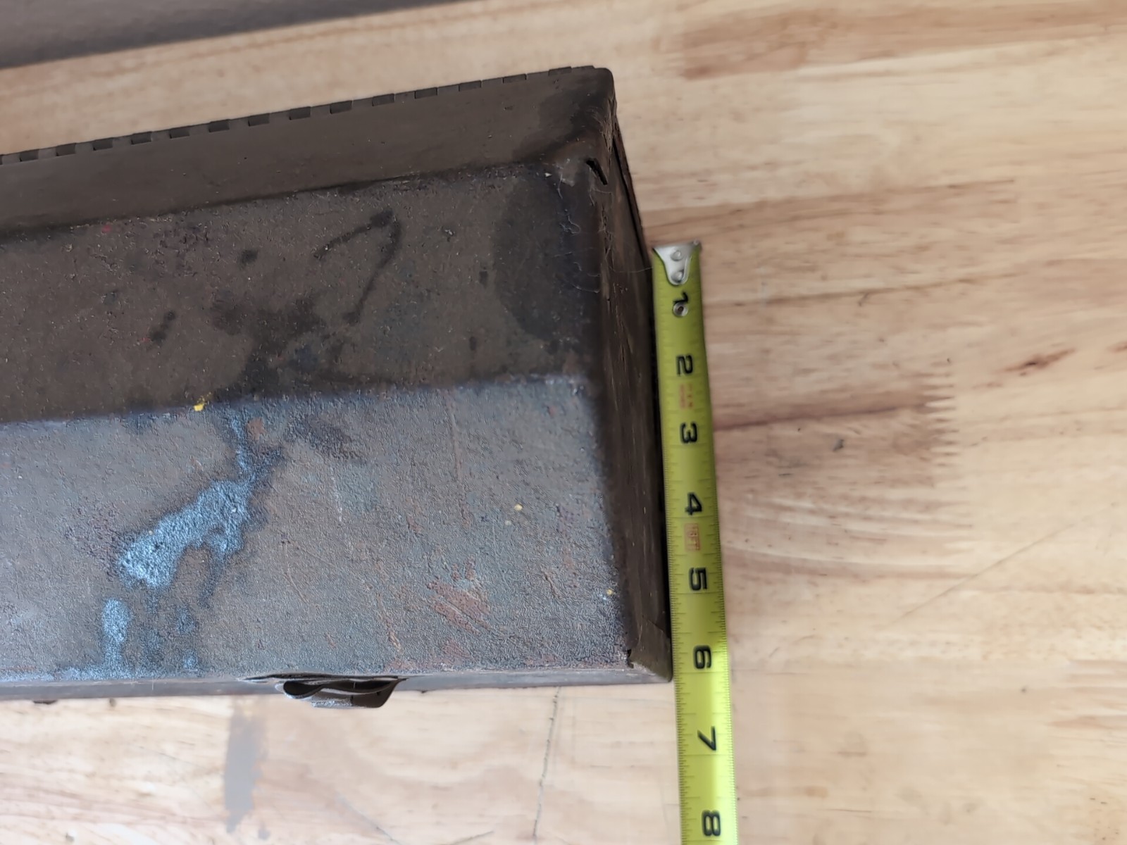 1930s Western Giant Tools Western Auto Supply Tool Box w/ Tray Leather Handle