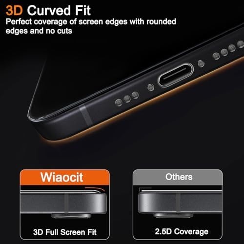3 Pack Tempered Glass Screen Protector for Iphone 16E with 3 Pack Camera Lens Pr