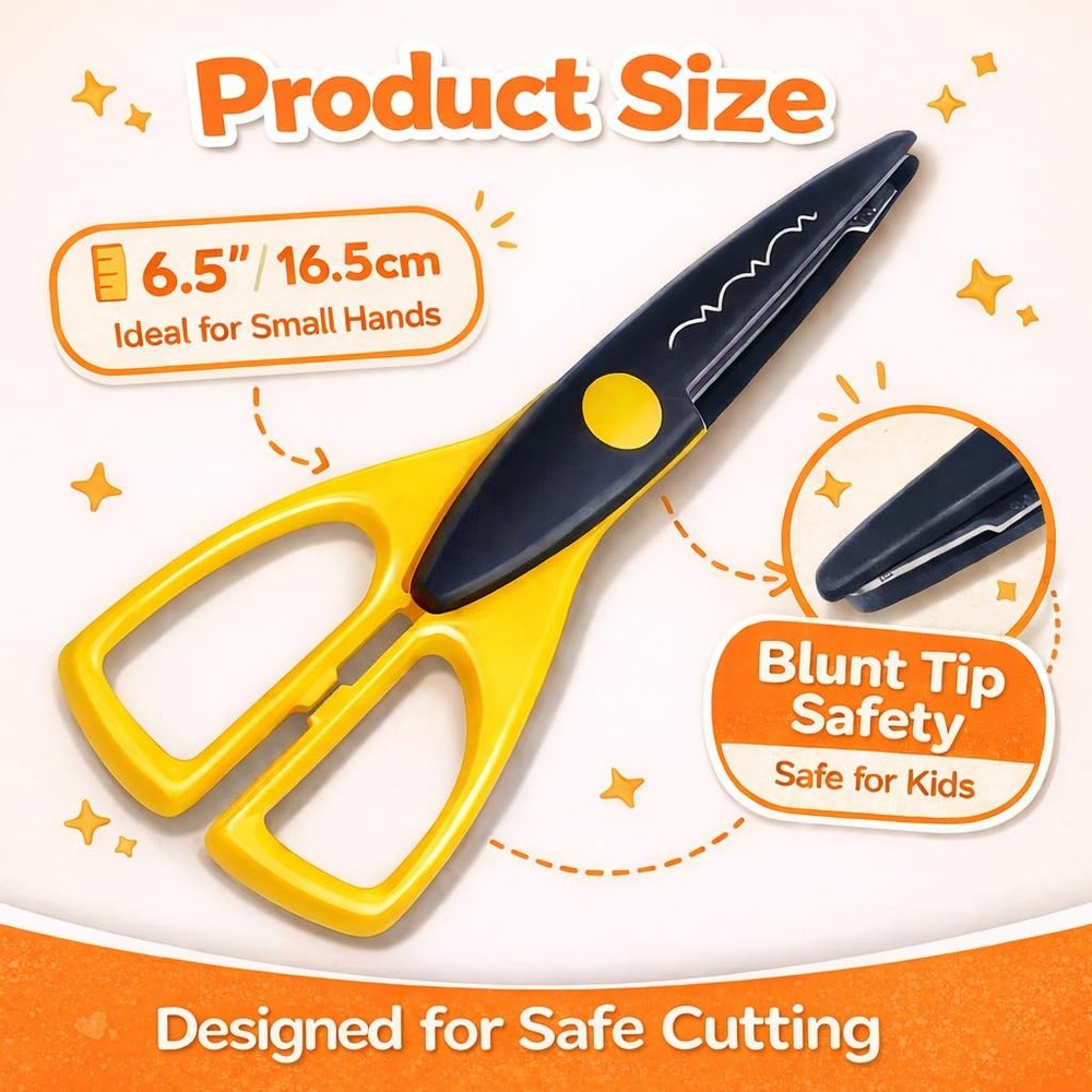Decorative Craft Scissors, 12 Pattern Edge Scissors Set, Zig Zag Scrapbook Sc...