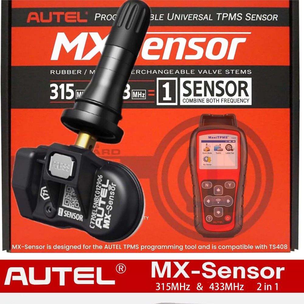 Autel MX-Sensor Universal Programmable TPMS Sensor 315 & 433MHz Pressure Sensor