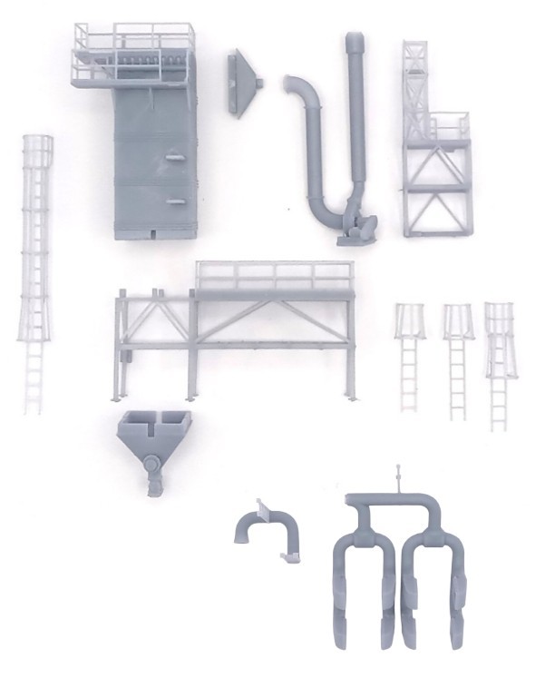 HO Scale Dust Collector Square wPlatform Kit for Grain Elevator Structures 1:87