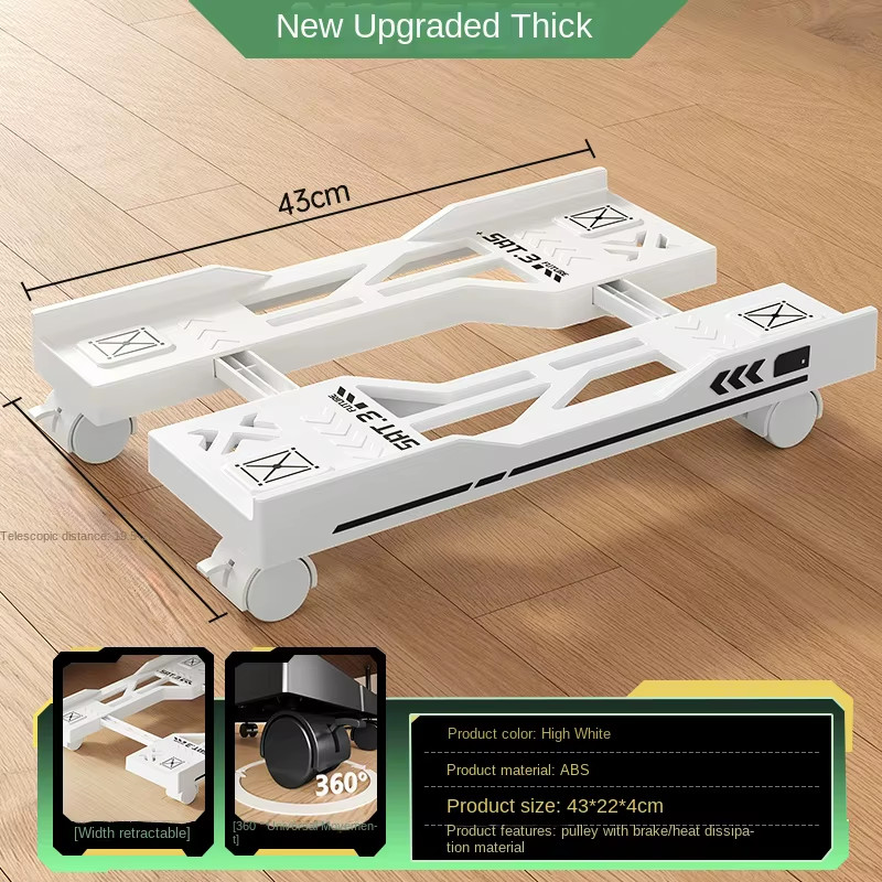 New CPU Stand Adjustable Bracket PC Holder Cart Mobile Computer Tower Stand with