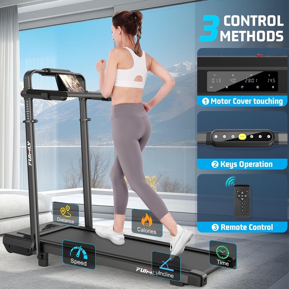 Treadmill with 12 programs Suitable for Home&Office Max 7.5MPH,Foadble Treadmill