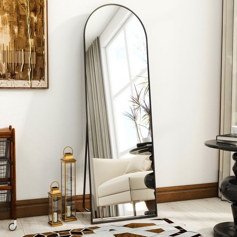 Freestanding Full Length Mirror Arch Adjustable Clear Reflection Easy Mounting
