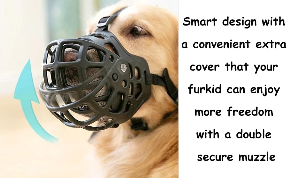 Pet Muzzle Breathable Basket Muzzle to Prevent Barking, Biting and Chewing