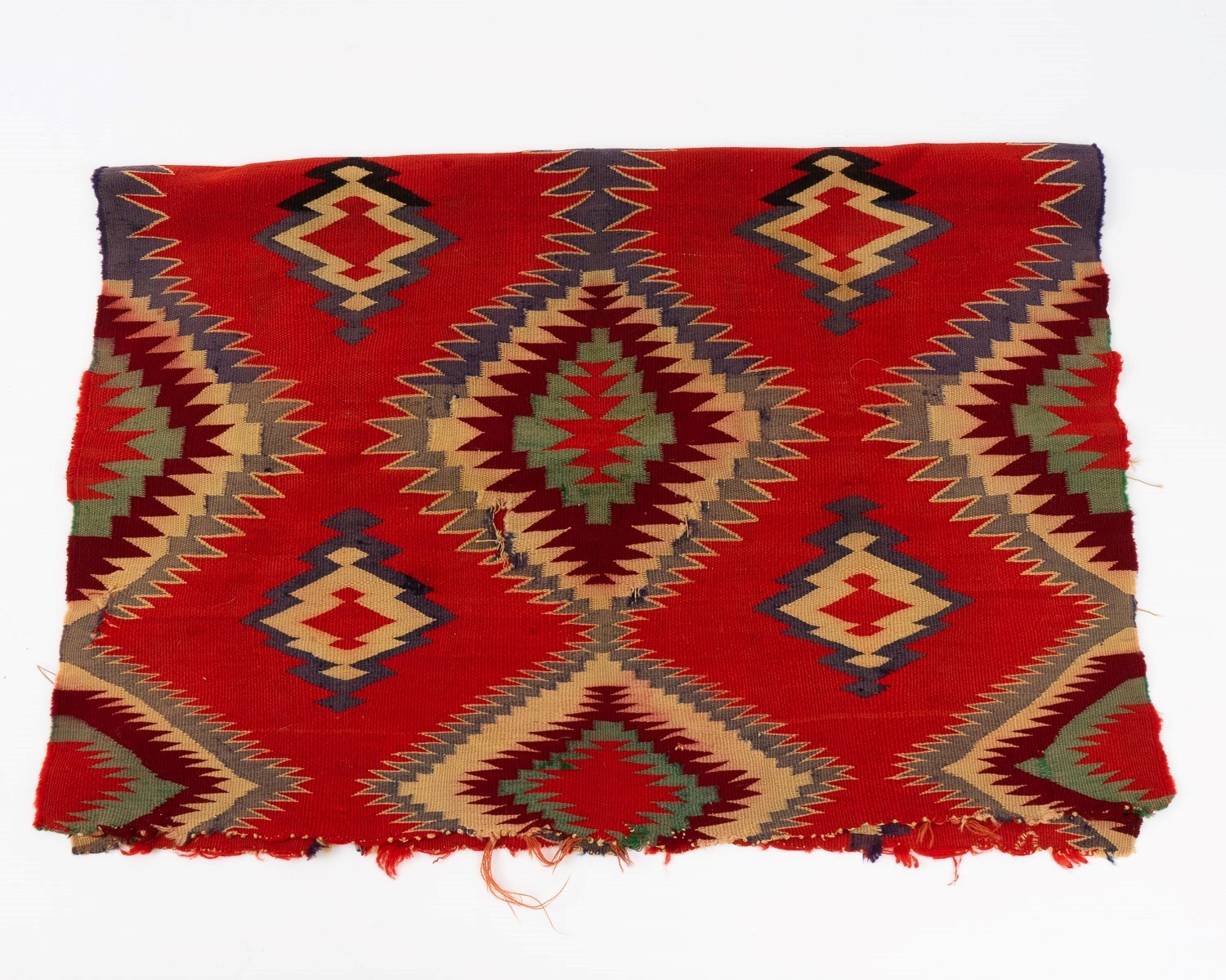 Beautiful Antique Navajo Germantown Panel Saddle Child's Blanket Rug 50" x 36.5