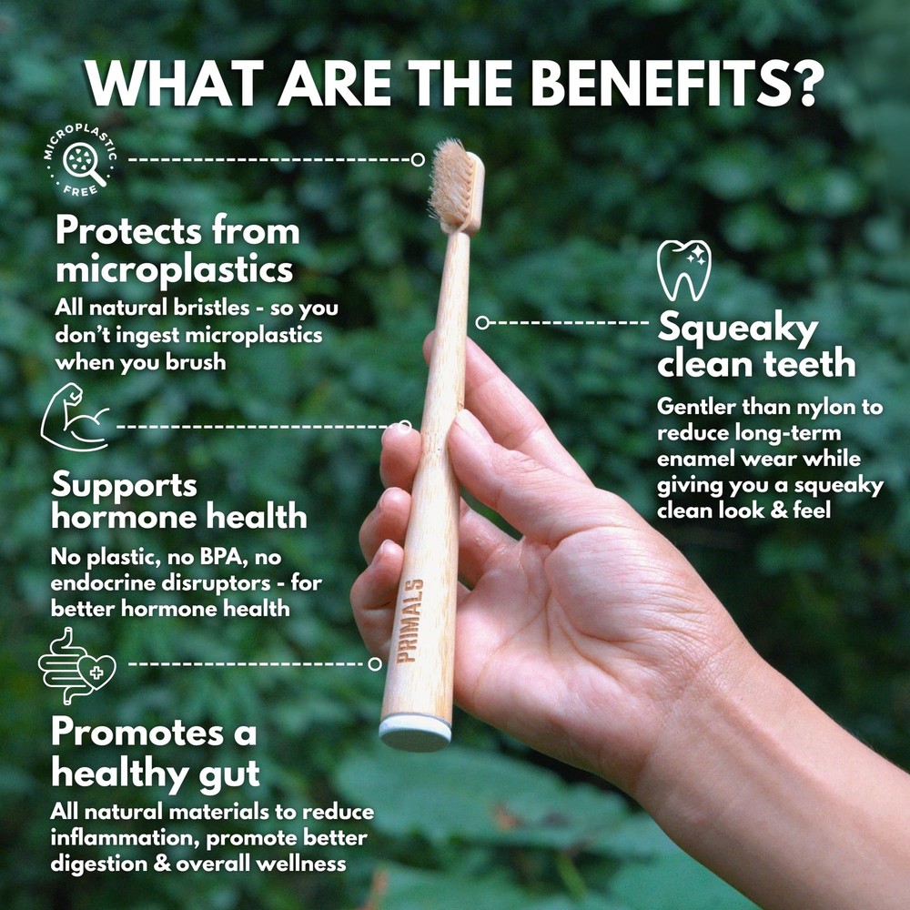 Biodegradable Bamboo Toothbrush Set - 4-Pack, Eco-Friendly, Quick Dry