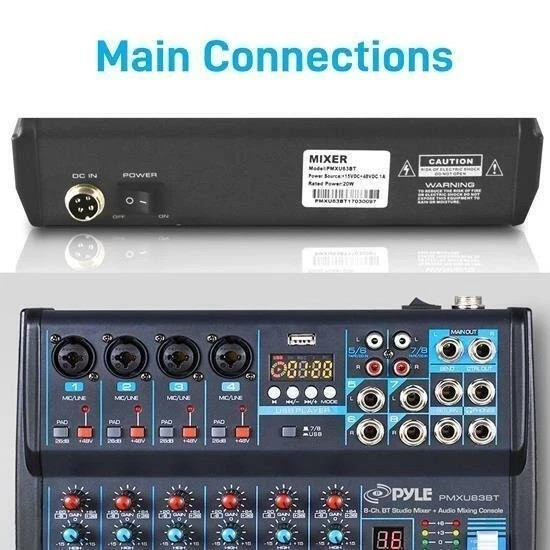 Pyle Pmxu83Bt 8 Ch Bt Mixer