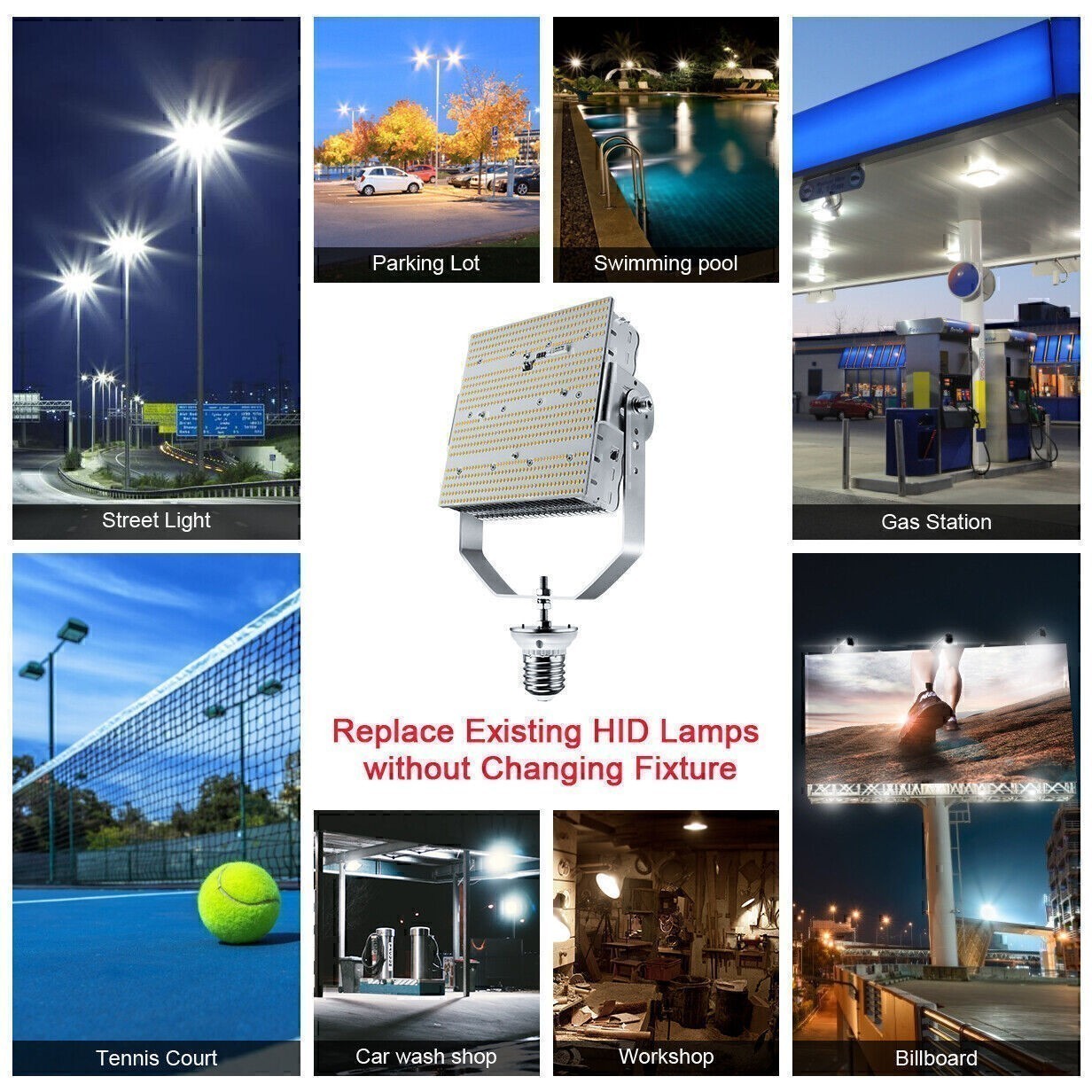 240W LED Shoebox Replacement Kits Light Fixture Commercial Parking Lot Lighting