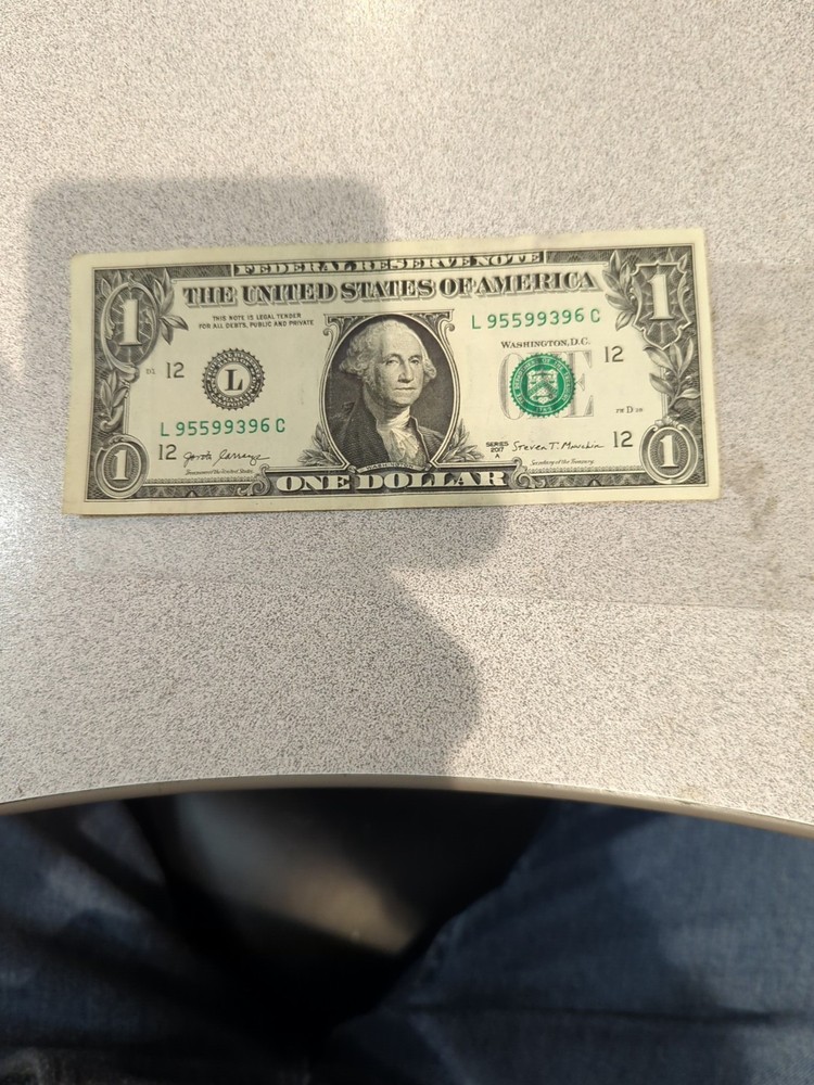 Error $1 Bill With High 6