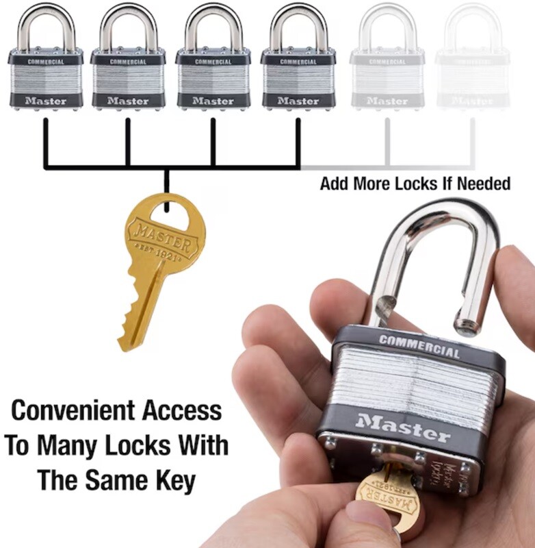 Master Lock 5KA-A445 2" Laminated Keyed Alike Laminated Padlock