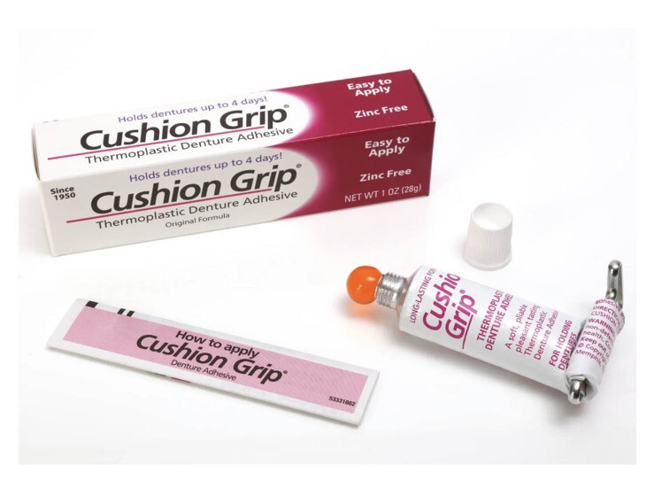 New Cushion Grip Thermoplastic Denture Adhesive, 1oz (Pack of 3) free Shipping .