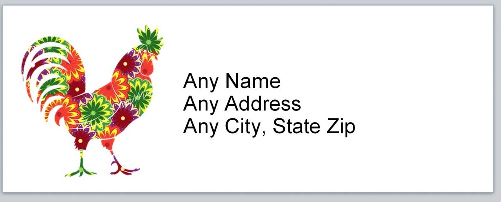 Personalized Address Labels Abstract Rooster  (ac 856)