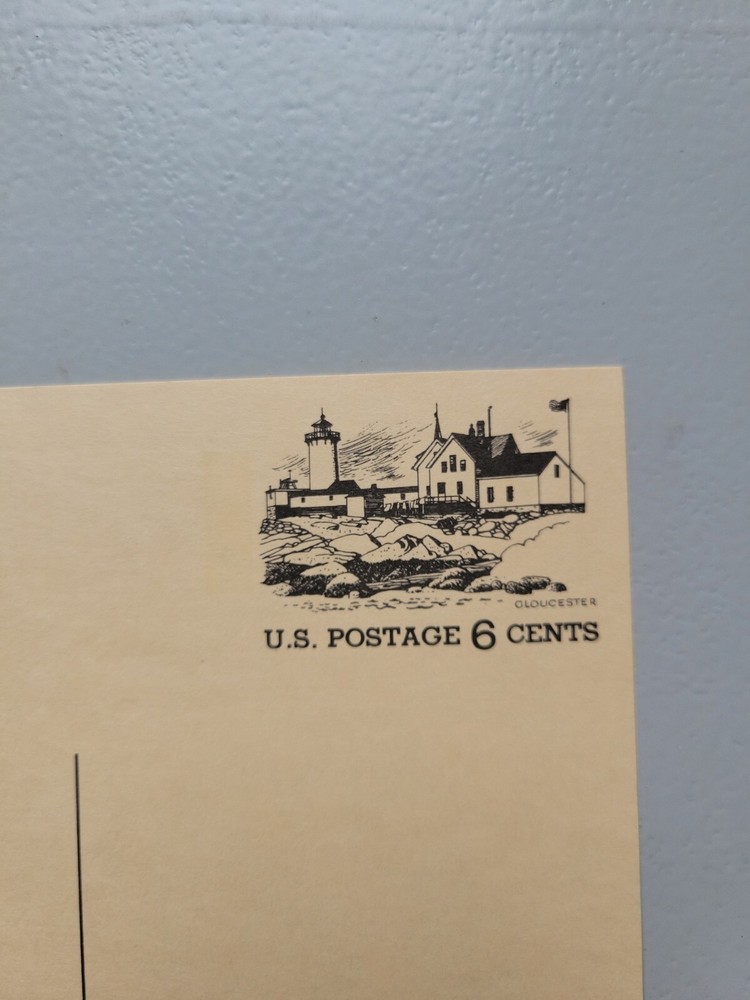US Scott UX63 Post Card. 6 Cents. Gloucester.