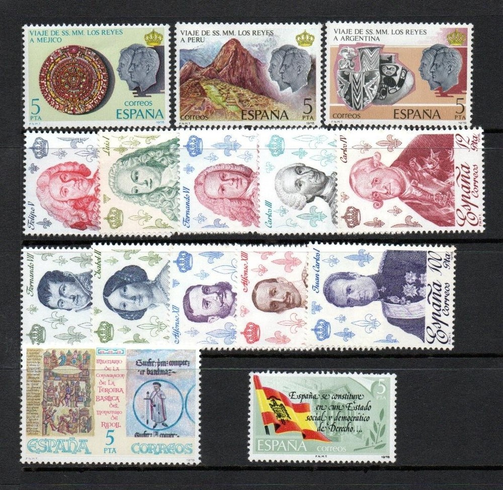 SPAIN MNH 1978 COMPLETE YEAR SETS (2 SCANS)