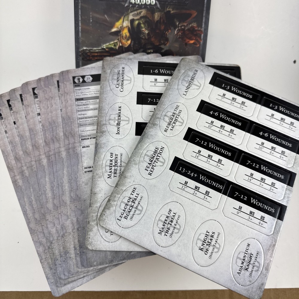 Warhammer 40k - Datasheet Cards, Imperial Knights (11 Data Sheets) 40,000