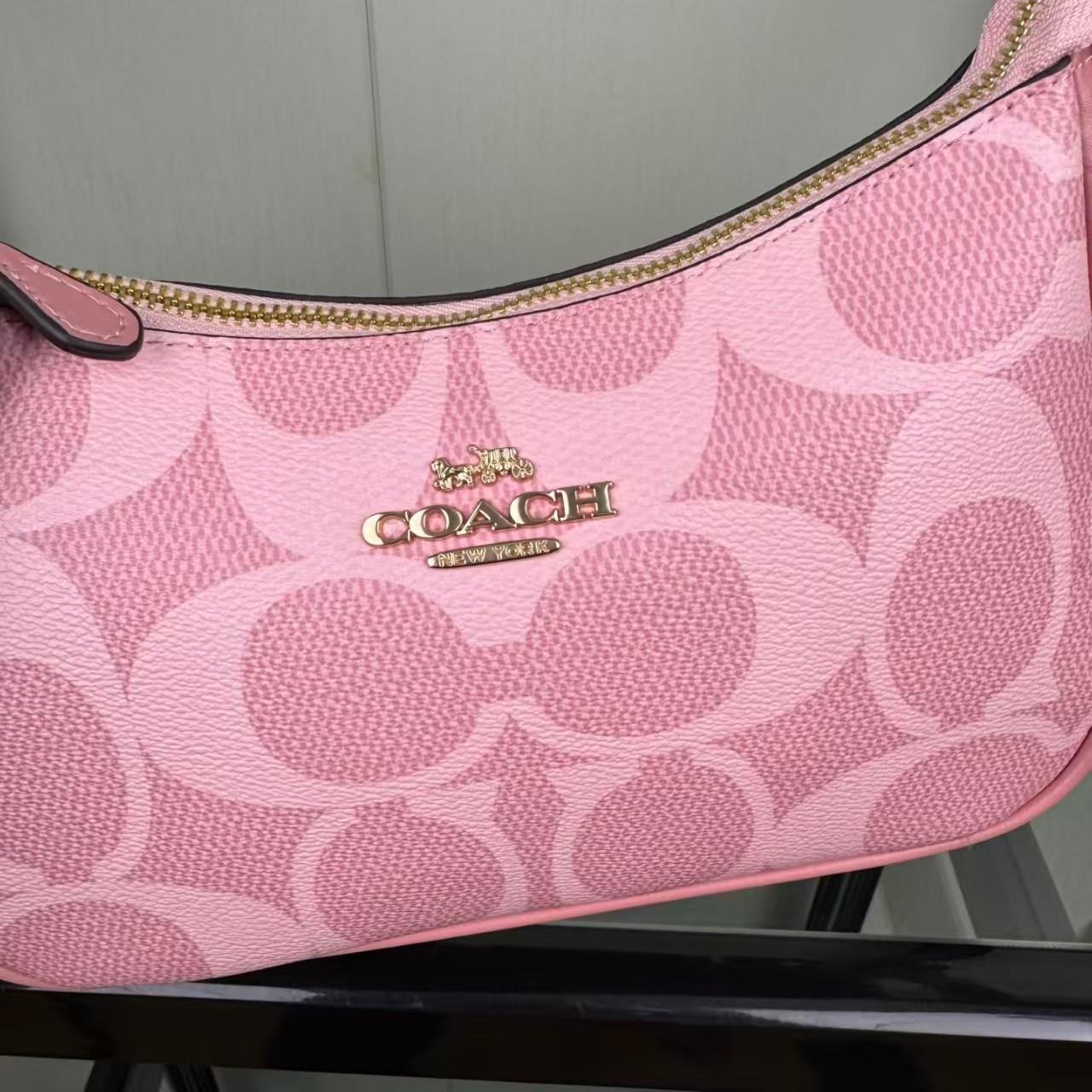 Coach Teri Shoulder Bag Signature Canvas CAL51 Powder Pink