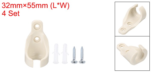 4Pcs Bungee Receiver Brackets Plastic for Roller Shade Tie Down Straps Beige