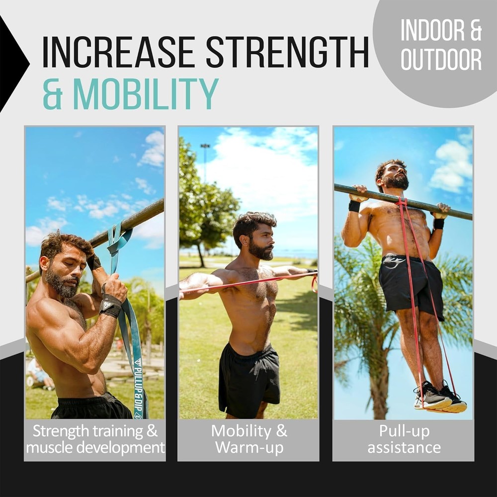 Durable Pull-Up Resistance Bands - Extra Light & Anti-Snap with Carrying Bag