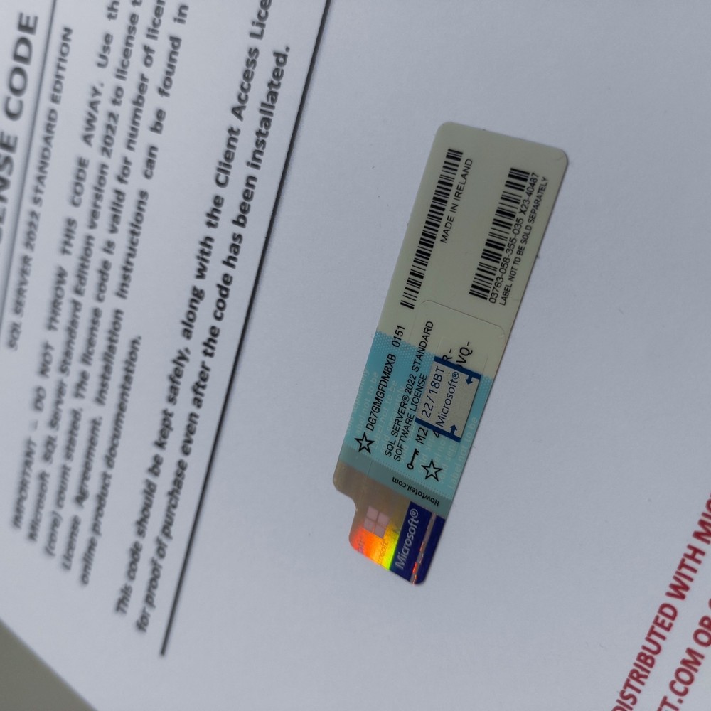 Microsoft SQL Server 2022 Standard ✔ Business Ready License | Genuine COA