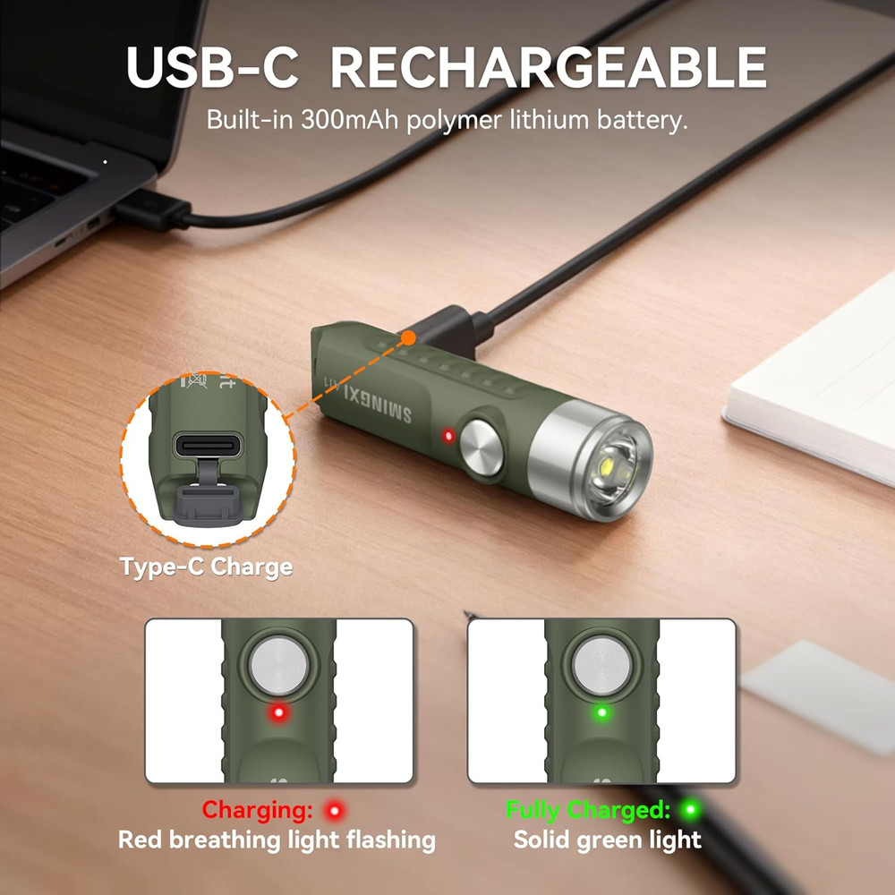 A11 Rechargeable Keychain Flashlight -Pocket Mini Flashlight,Key-Chain 500 High