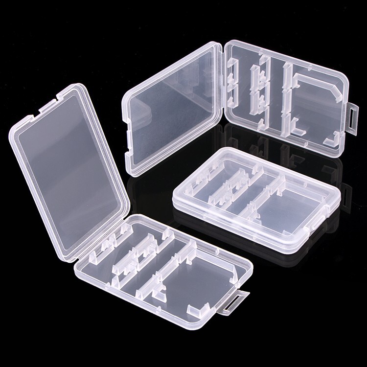 3pcs Clear Plastic Memory Card Case For SD SDHC SDXC Micro SD T-Flash Card