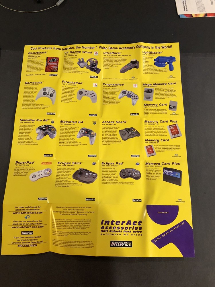 1997 GameShark Interact Shark Boy Poster Promo Insert