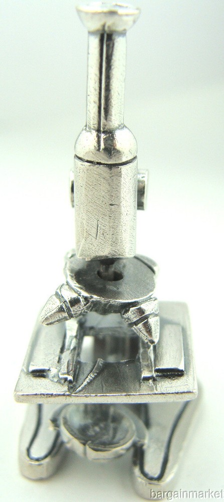 Miniature 925 Sterling Silver Microscope #034