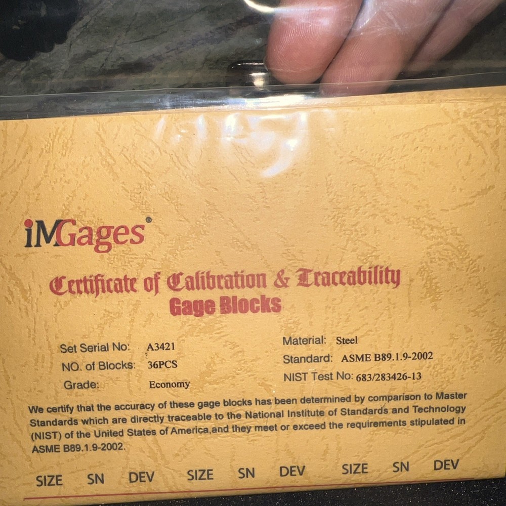 Gauge Block Set 37 Pcs, New
