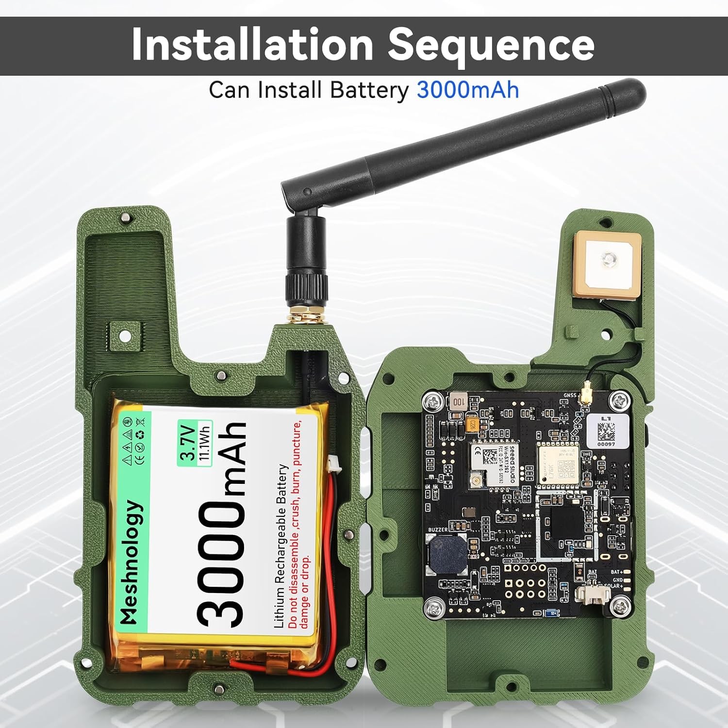Wio Tracker L1 Meshtastic Node Meshnology Board Kit Bluetooth GPS +Battery+ Case