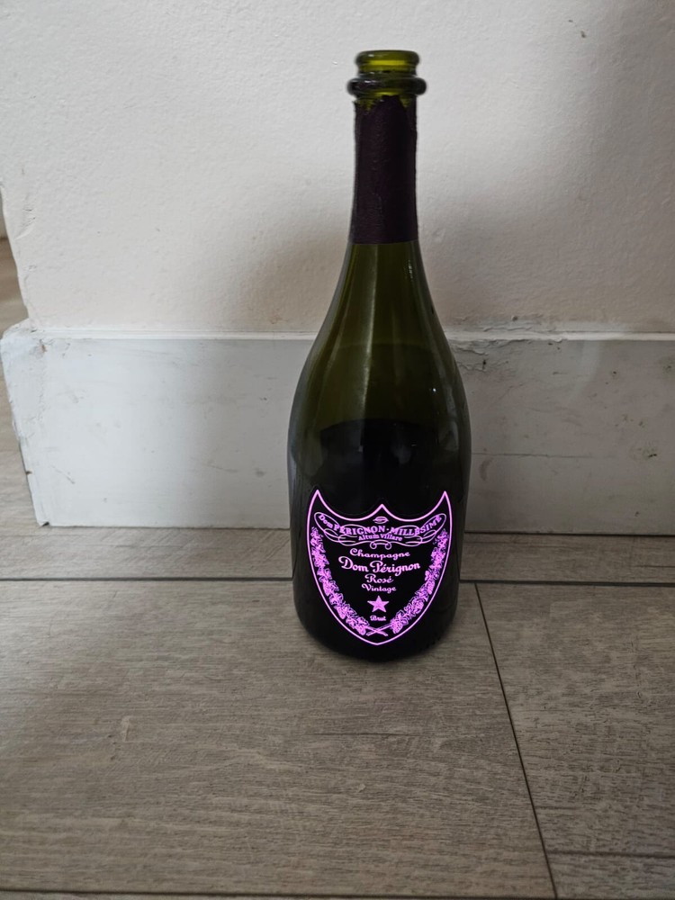 Empty Dom Perignon Rose luminous champagne Bottle EMPTY 750mL