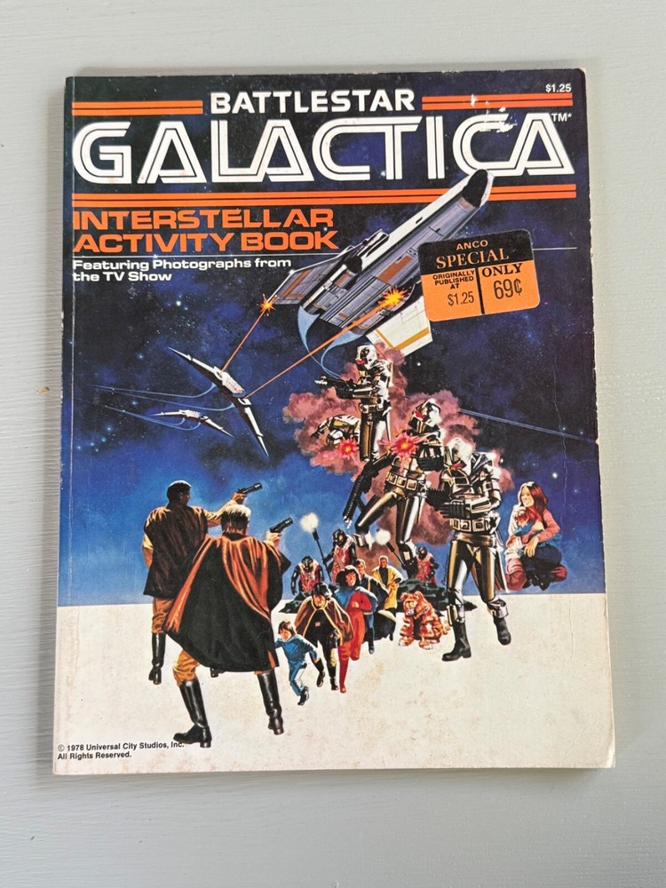 Vintage Battlestar Galactica Interstellar Activity Coloring Book 1978