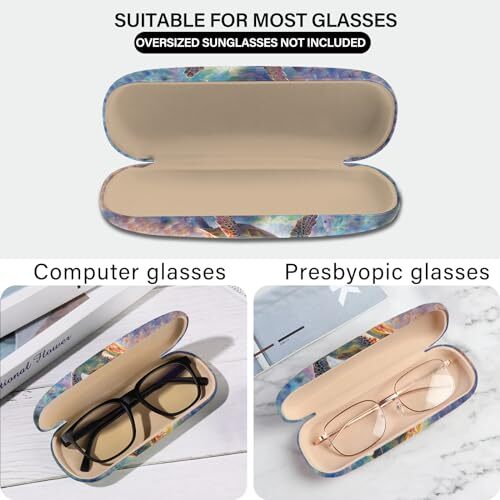 Eyeglasses Case Hard Shell Protective Case for Glasses Eyeglass M28-tortoise