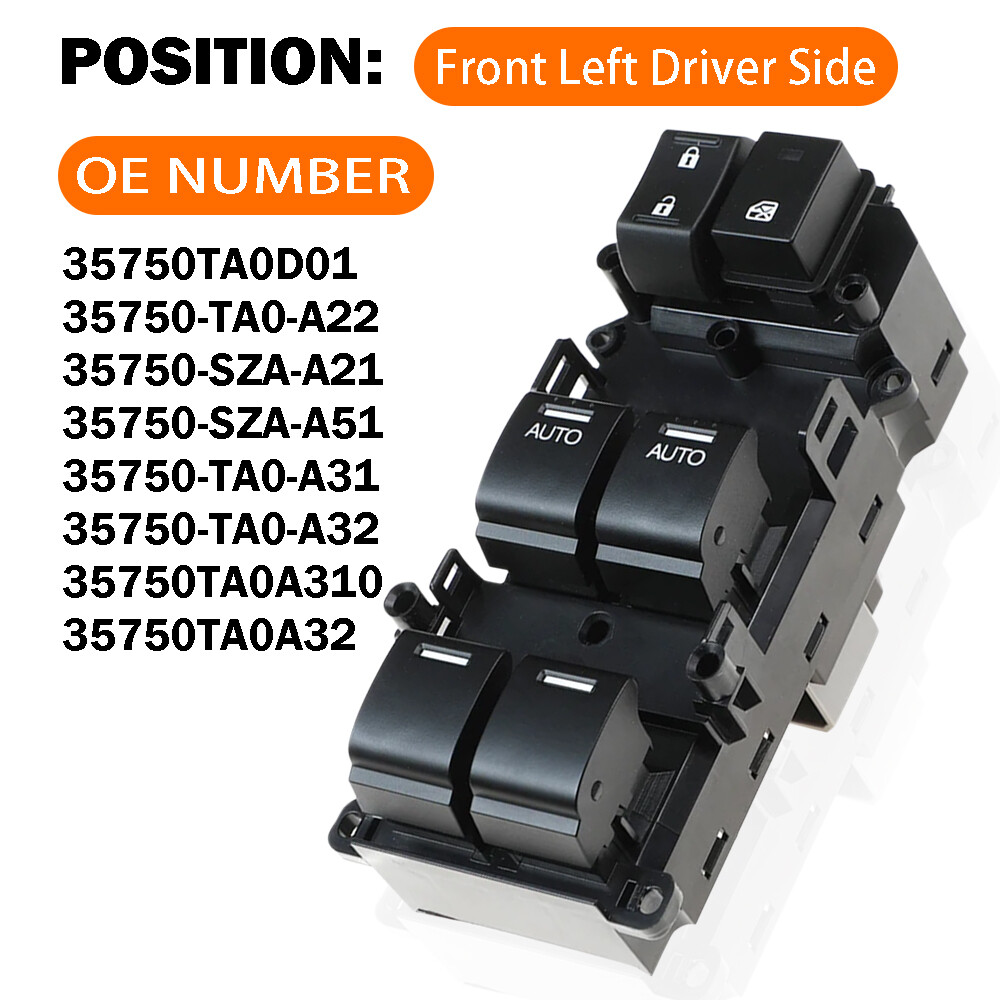 New Driver Left Master Power Window Door Switch For 2008-12 Honda Accord EX&EXL