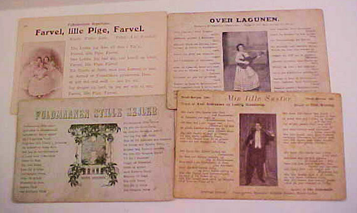 DENMARK  4 DIFF. OPERA  CARDS PICTORIAL 1910's/1920's    MINT