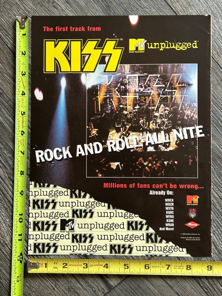 KISS Ad Advert MTV Unplugged Rock And Roll All Nite Vintage Kiss Memorabilia
