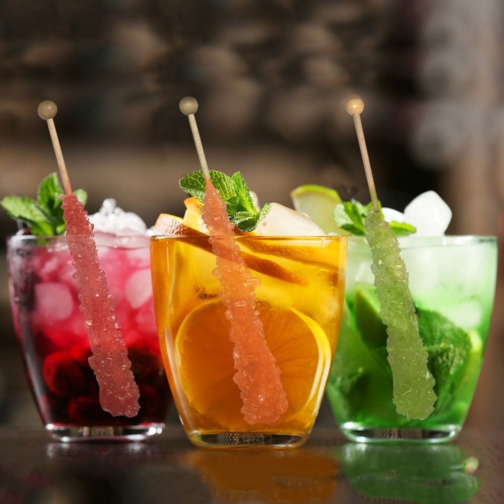 Extra Large Orange Rock Candy Sticks 12 Pack Individually Wrapped Bulk Candy