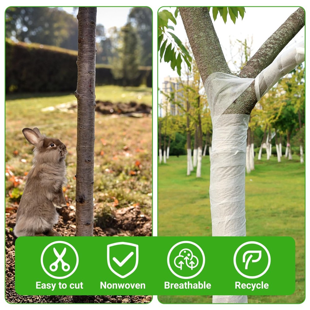 Tree Trunk Protector Wrap 132 Ft Breathable Winter Bark Guard Deer Protection