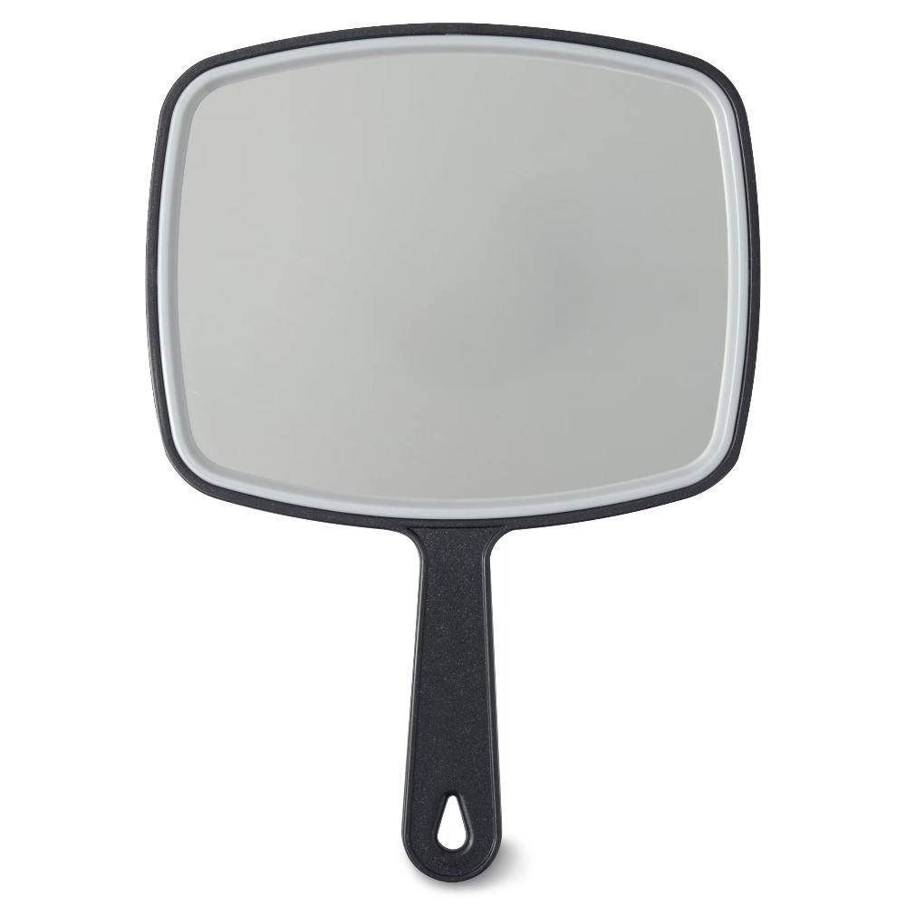 Handheld Mirror with Stand, Black Rectangular Vanity Mirror for Tabletop, 10.6 x