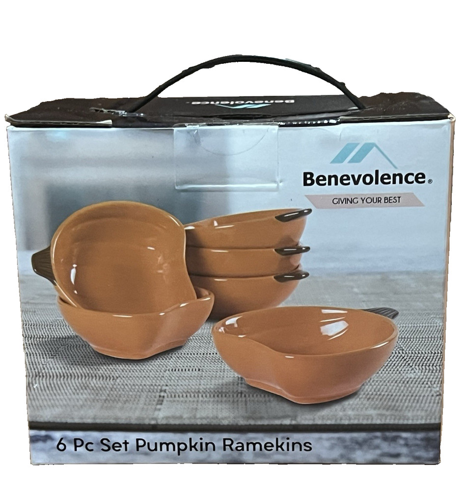 New Benevolence 6pc Pumpkin Ramekins 6oz