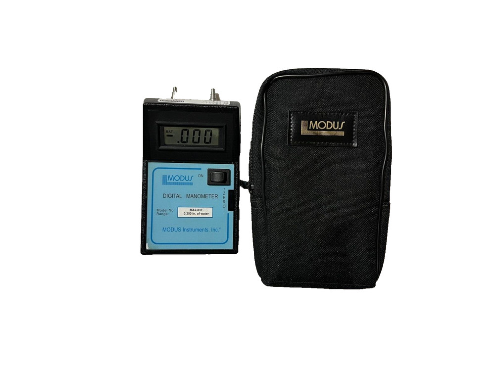 Modus Digital Manometer 0.3" w.c. (75 Pascal) 500CFM & Carry Case