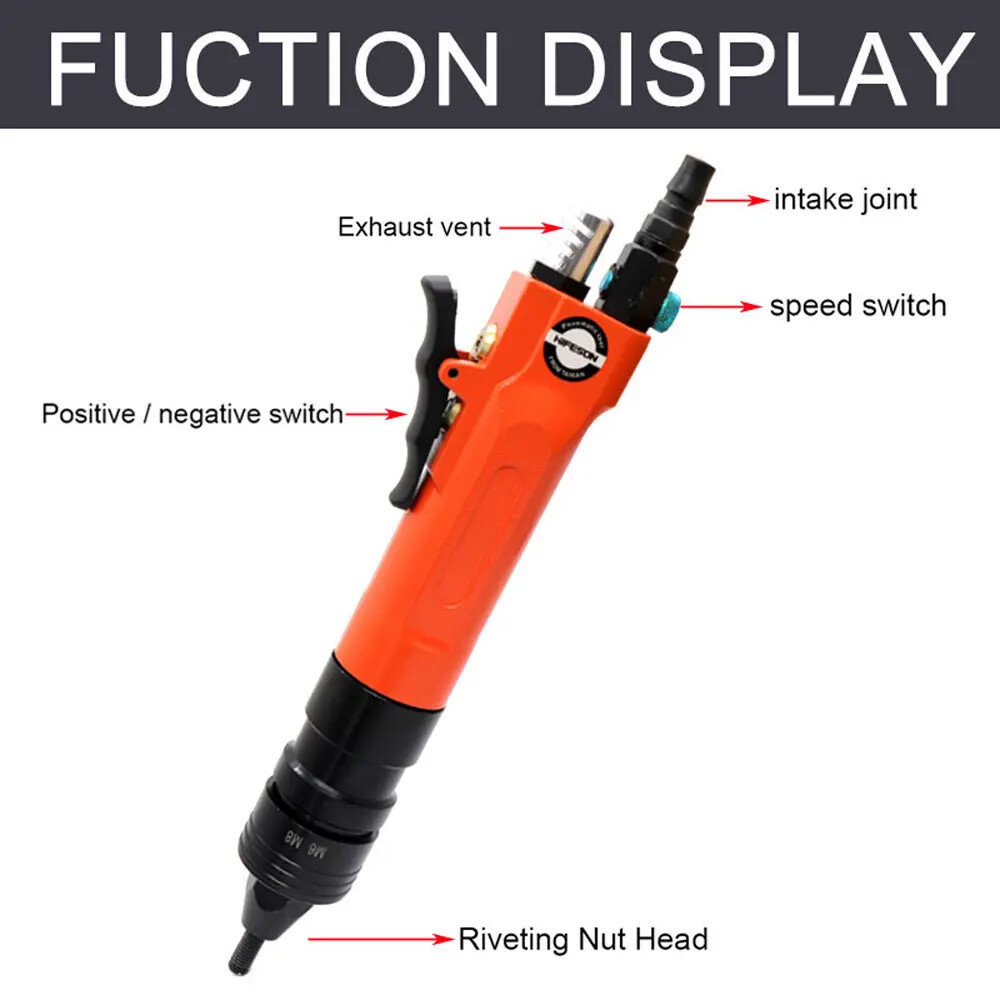 11.46” Pneumatic Air Rivet Nut Gun Insert Threaded Pull Setter Rivnut Tool New