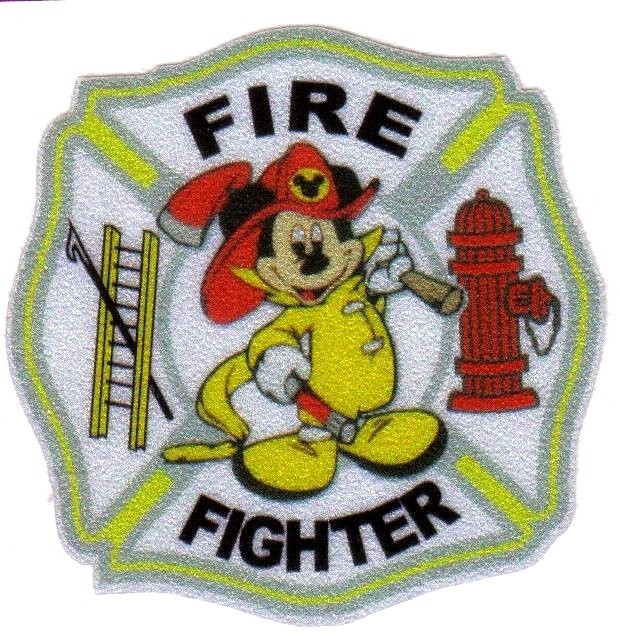 MICKEY MOUSE 2" X 2". Maltese Cross Reflextive Decals for Helmet - Window