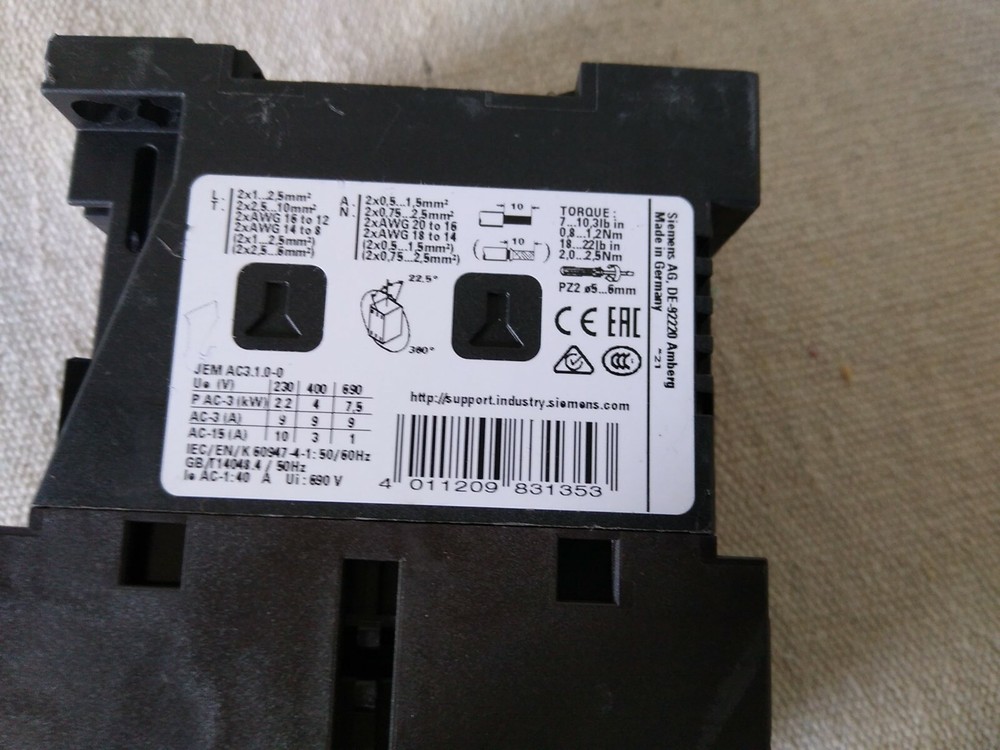 Siemens 3RT2023-1BF40 Sirius Power Contactor