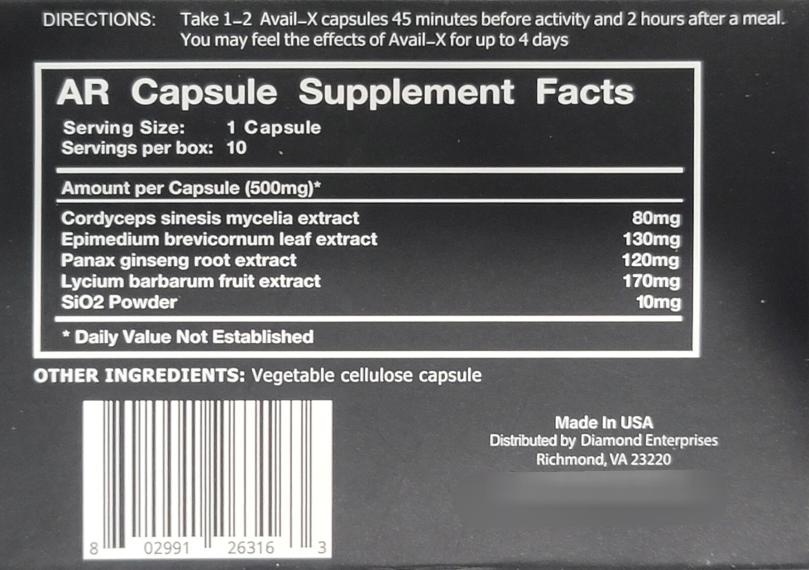 Avail-X Male Supplement (40 caps)