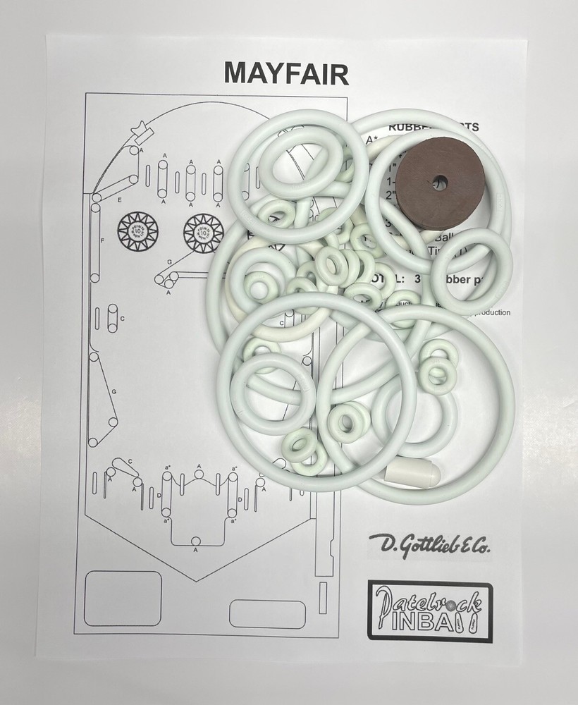 1966 Gottlieb Mayfair Pinball Machine Rubber Ring Kit