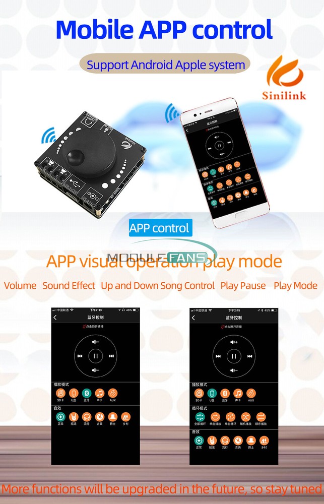 12V 24V Mini Bluetooth V5.0 2X50W Wireless Audio Power Digital Amplifier Board-