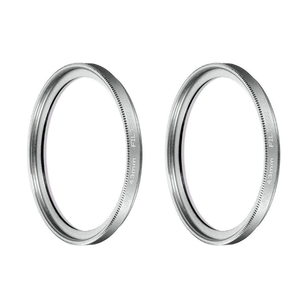 2Pcs 43mm Ultra Slim Lens Filter Multi Coating Camera Len Filter, Silver