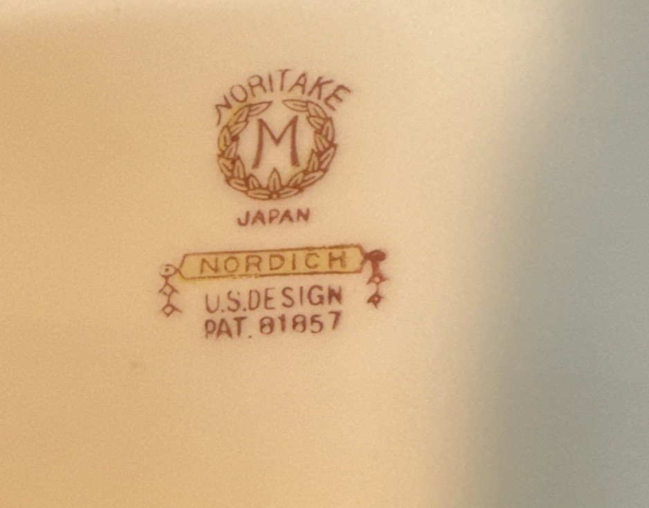 Noritake 10" Oval Serving Platter & 8" Serving Dish Nordich Pattern Discontinued